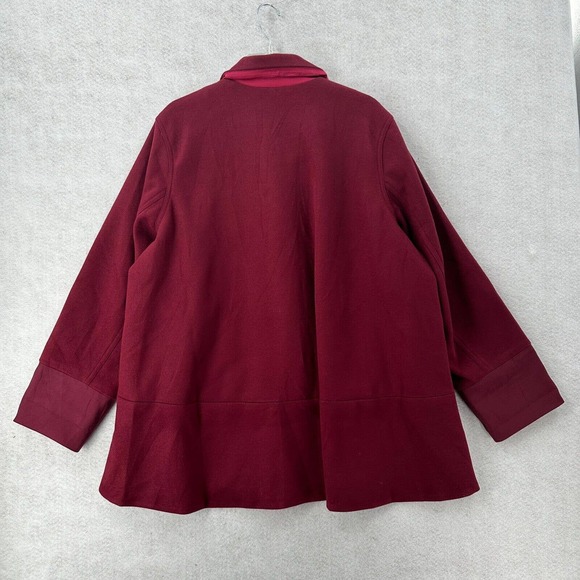 NEW LOGO by Lori Goldstein Peacoat 2X‎ Legacy Double Knit Coat Wineberry Jacket - Picture 2 of 13